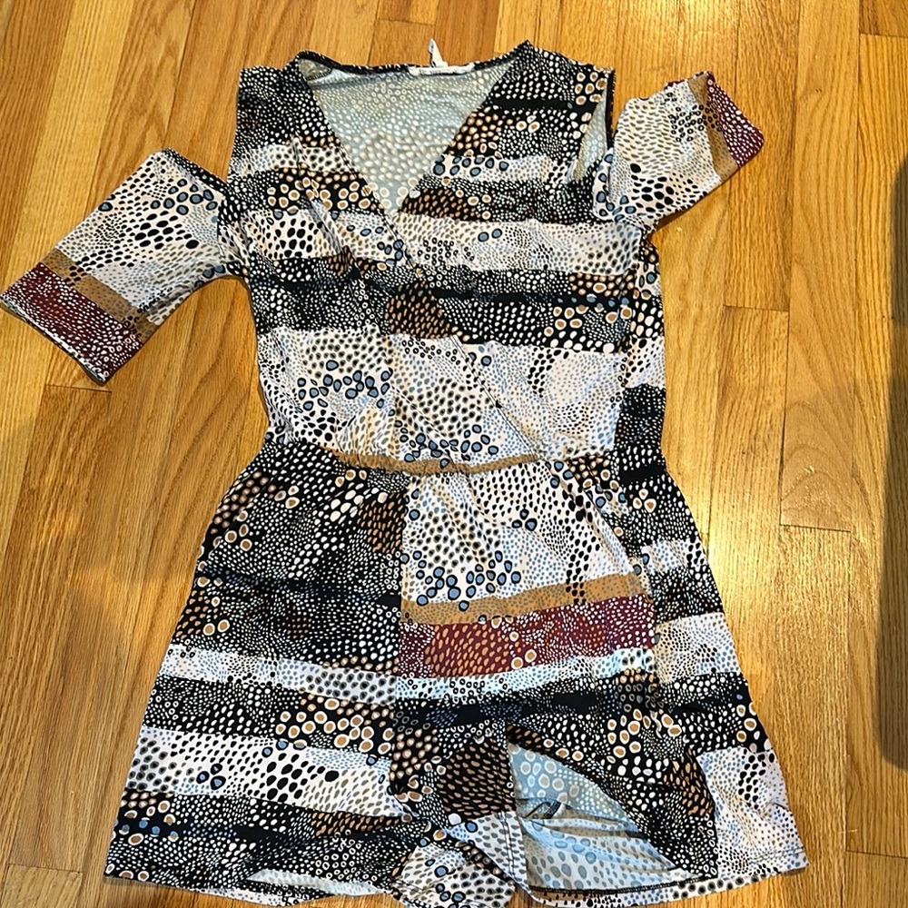 BCBGeneration Black and White Patterned Romper